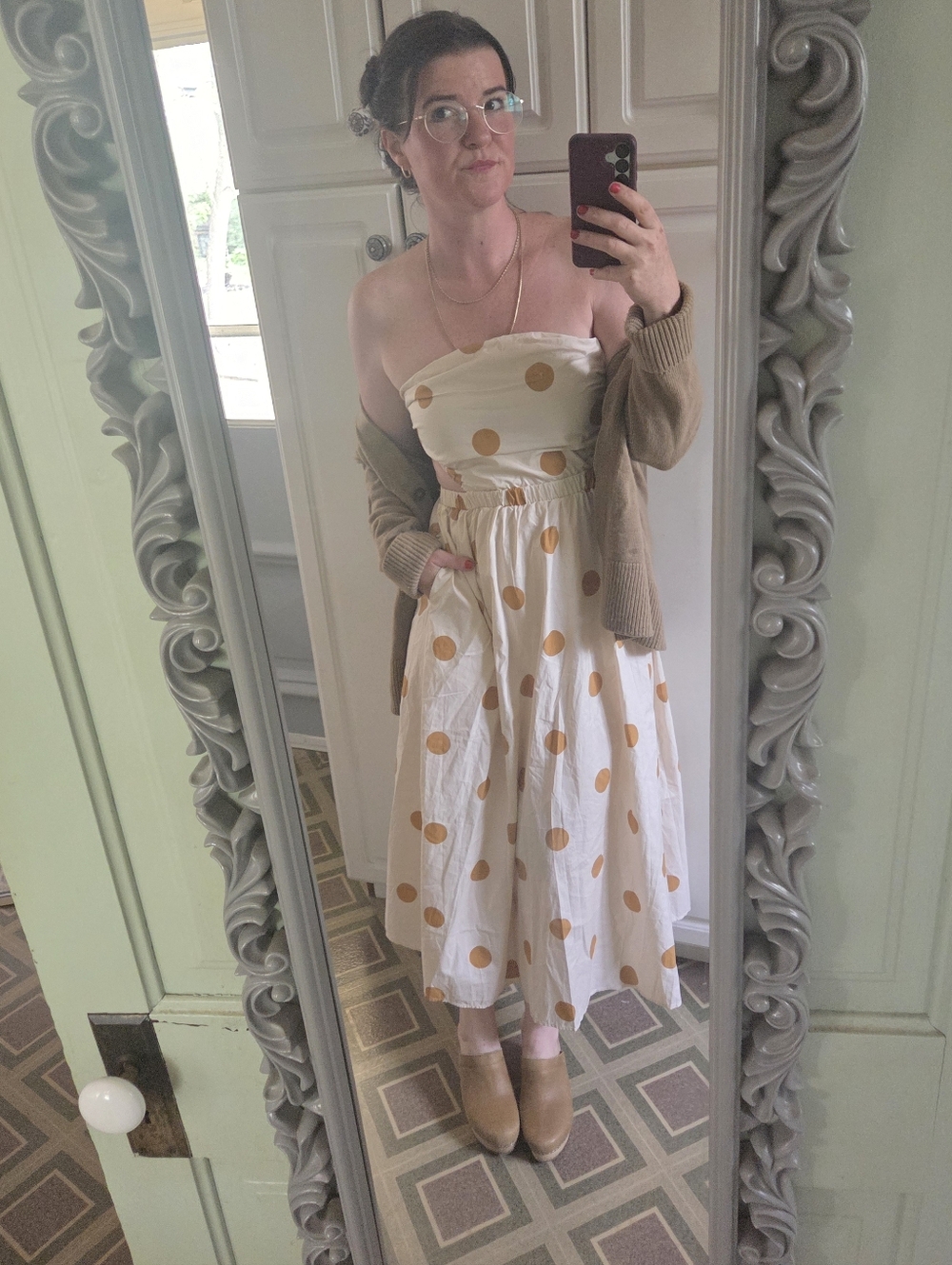 Petal & Pup Angelique Strapless Polka Dot Dress With Pockets
